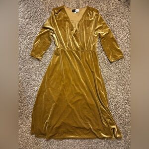Piper&Scoot Gold Velvet Dress